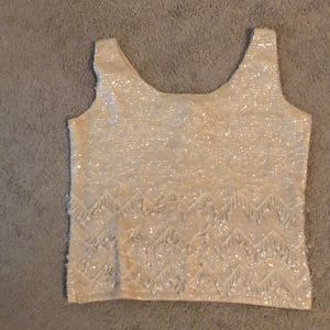 Vintage wool beaded top, large